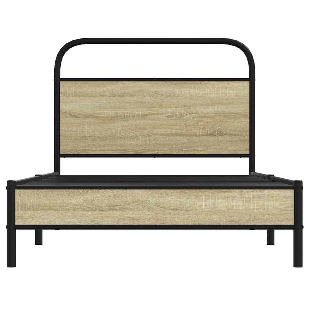 Cadre de lit sans matelas 90x200cm chêne sonoma bois ingénierie - XIOS