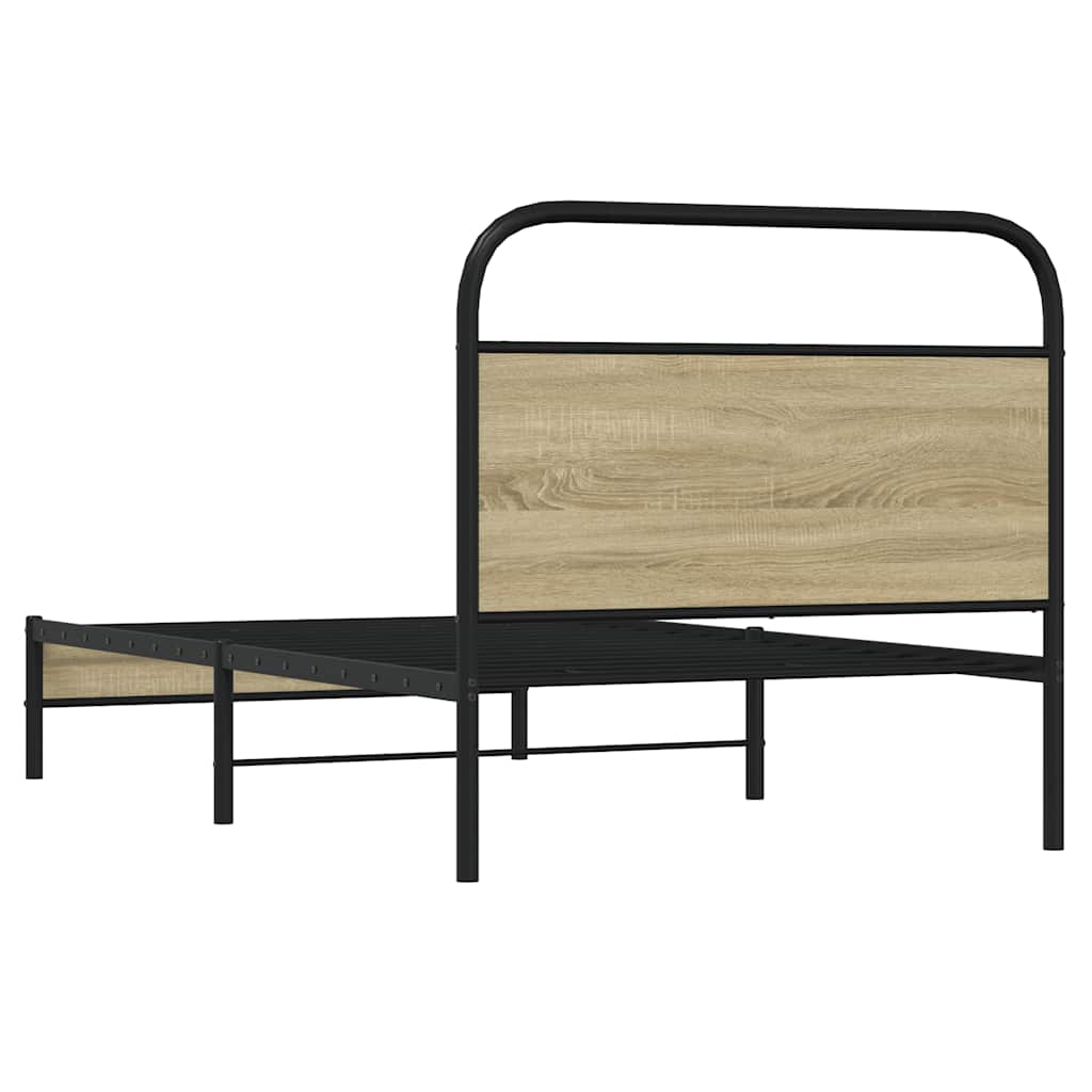 Cadre de lit sans matelas 90x200cm chêne sonoma bois ingénierie - XIOS