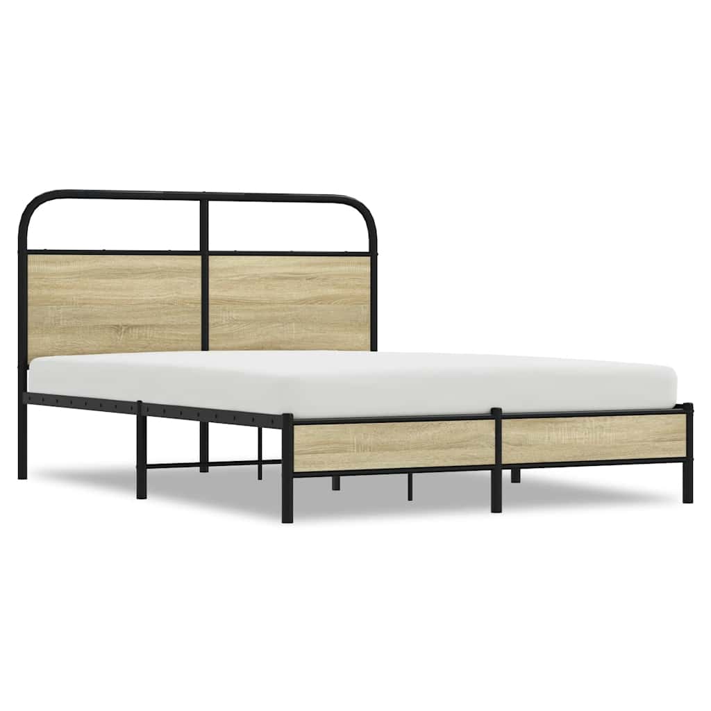 Cadre de lit sans matelas 140x190 cm chêne sonoma - XIOS