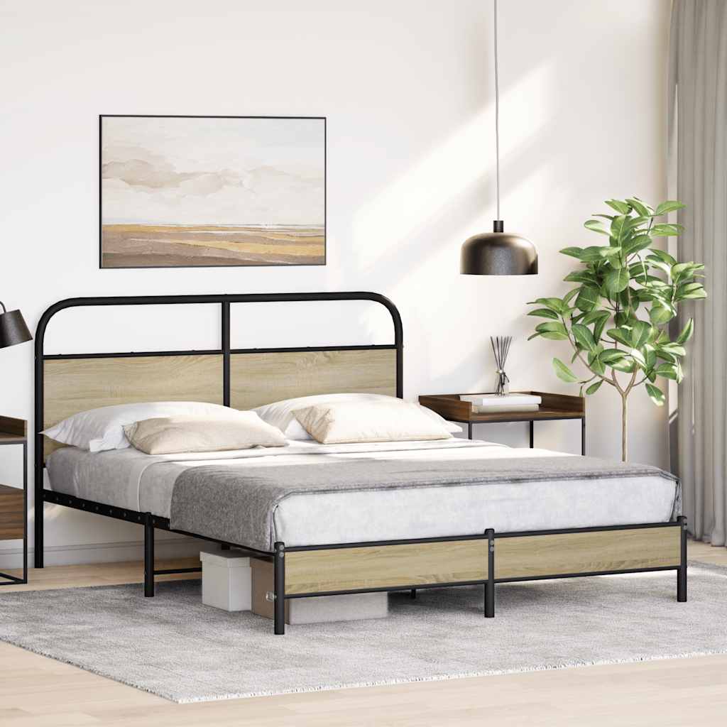 Cadre de lit sans matelas 150x200 cm chêne sonoma - XIOS