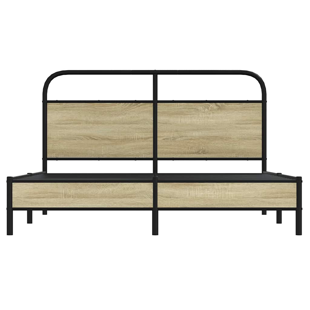 Cadre de lit sans matelas 150x200 cm chêne sonoma - XIOS