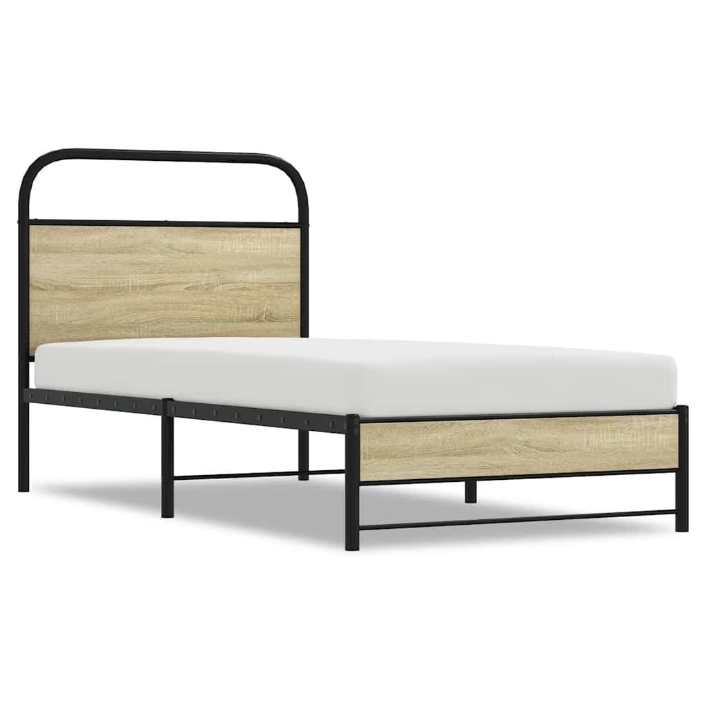 Cadre de lit sans matelas 75x190cm chêne sonoma bois ingénierie - XIOS