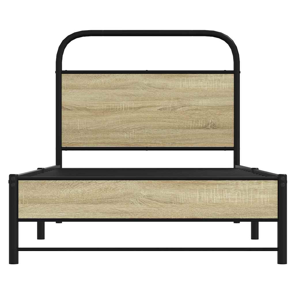 Cadre de lit sans matelas 75x190cm chêne sonoma bois ingénierie - XIOS