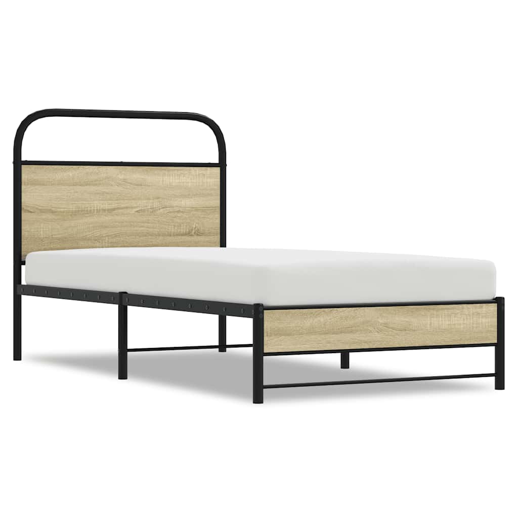 Cadre de lit sans matelas 80x200cm chêne sonoma bois ingénierie - XIOS