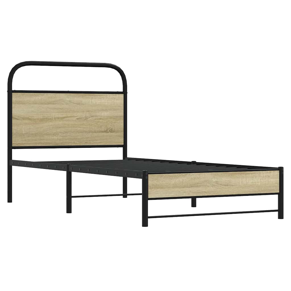 Cadre de lit sans matelas 80x200cm chêne sonoma bois ingénierie - XIOS