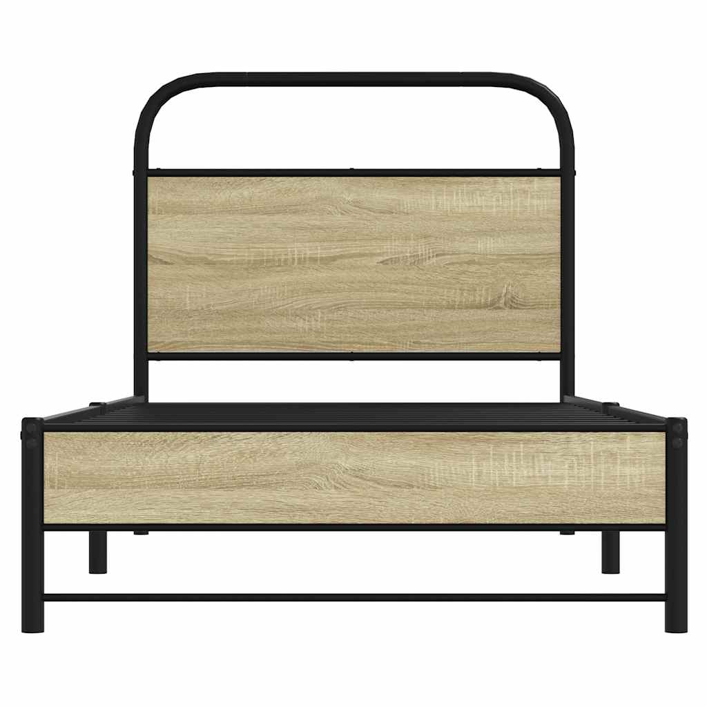 Cadre de lit sans matelas 80x200cm chêne sonoma bois ingénierie - XIOS