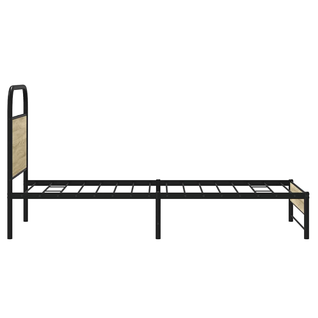 Cadre de lit sans matelas 80x200cm chêne sonoma bois ingénierie - XIOS