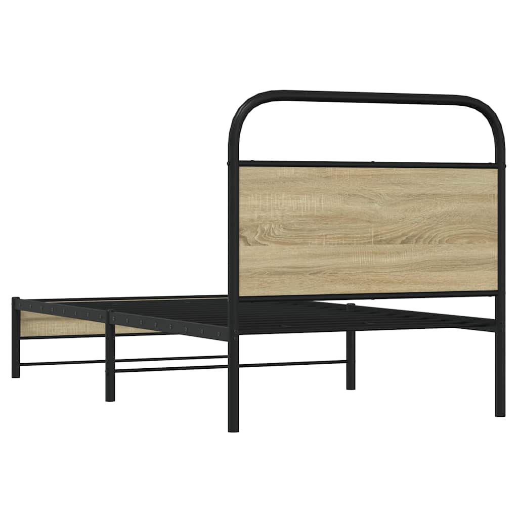Cadre de lit sans matelas 80x200cm chêne sonoma bois ingénierie - XIOS