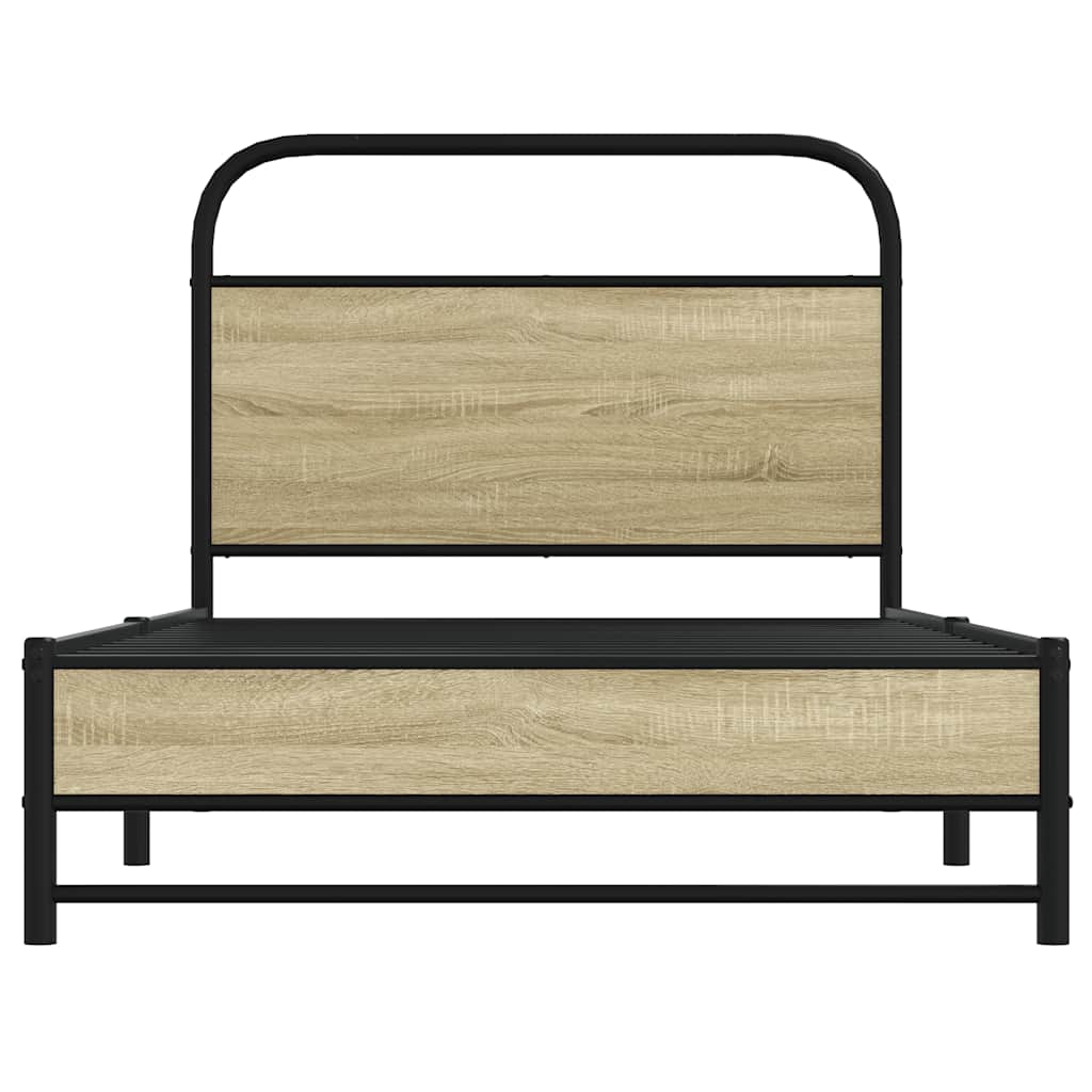 Cadre de lit sans matelas 90x200cm chêne sonoma bois ingénierie - XIOS