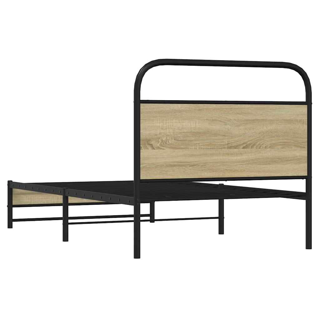 Cadre de lit sans matelas 90x200cm chêne sonoma bois ingénierie - XIOS