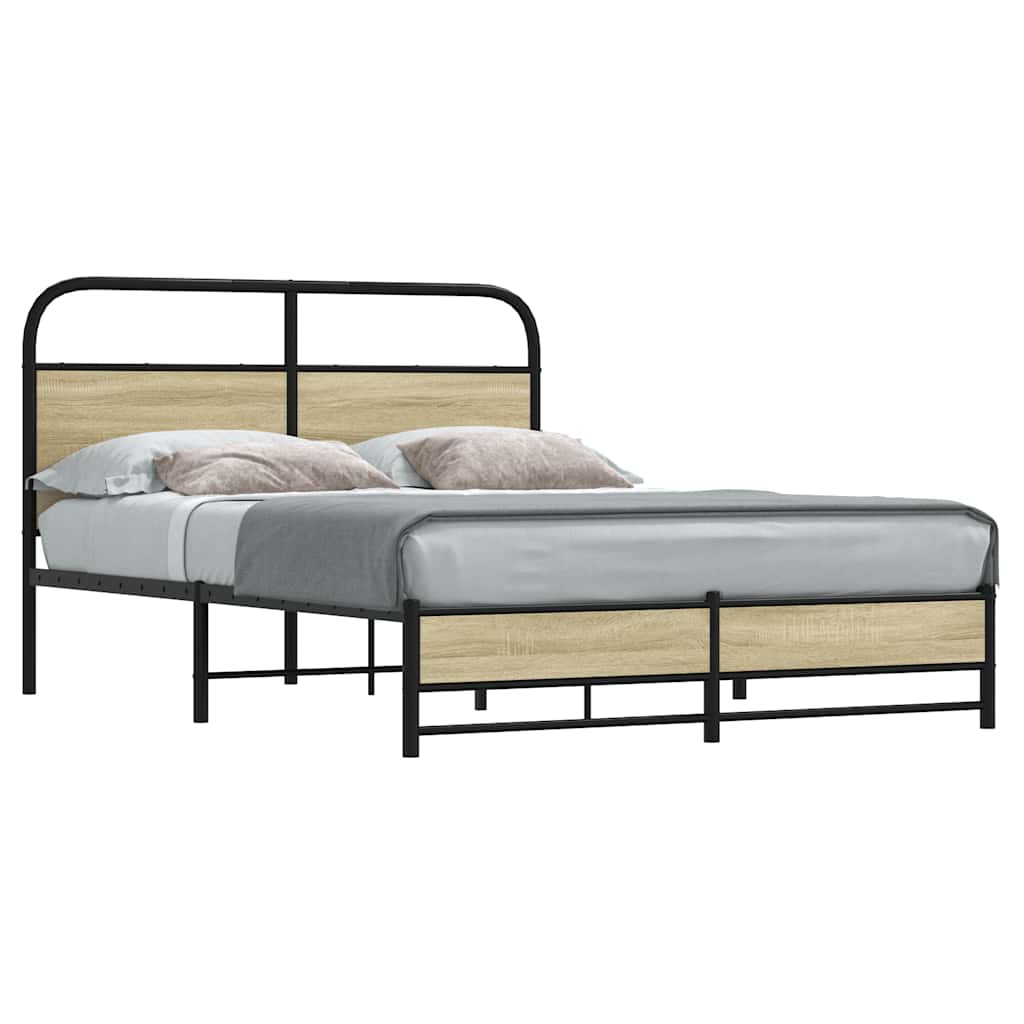 Cadre de lit sans matelas 140x190 cm chêne sonoma - XIOS