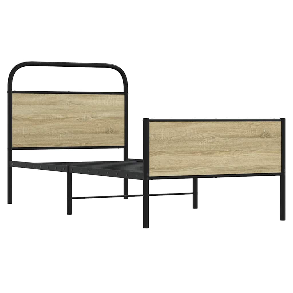 Cadre de lit sans matelas 75x190cm chêne sonoma bois ingénierie - XIOS