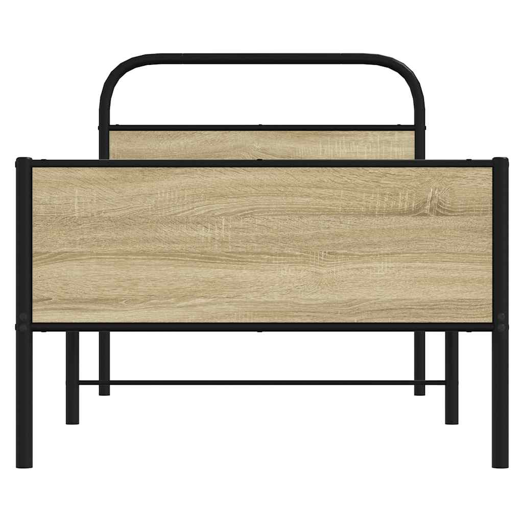Cadre de lit sans matelas 75x190cm chêne sonoma bois ingénierie - XIOS