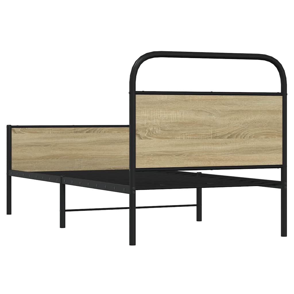 Cadre de lit sans matelas 75x190cm chêne sonoma bois ingénierie - XIOS