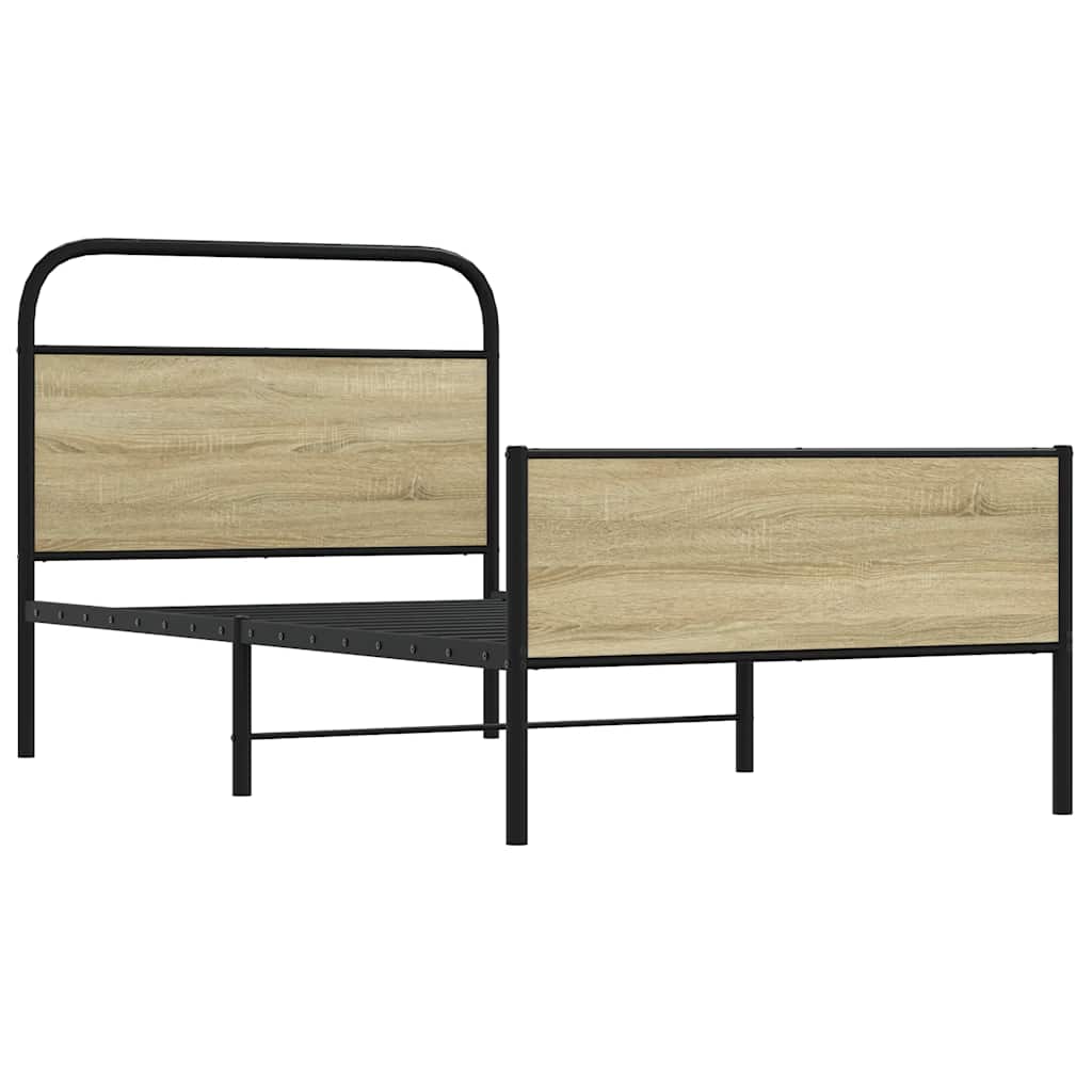 Cadre de lit sans matelas 90x200cm chêne sonoma bois ingénierie - XIOS