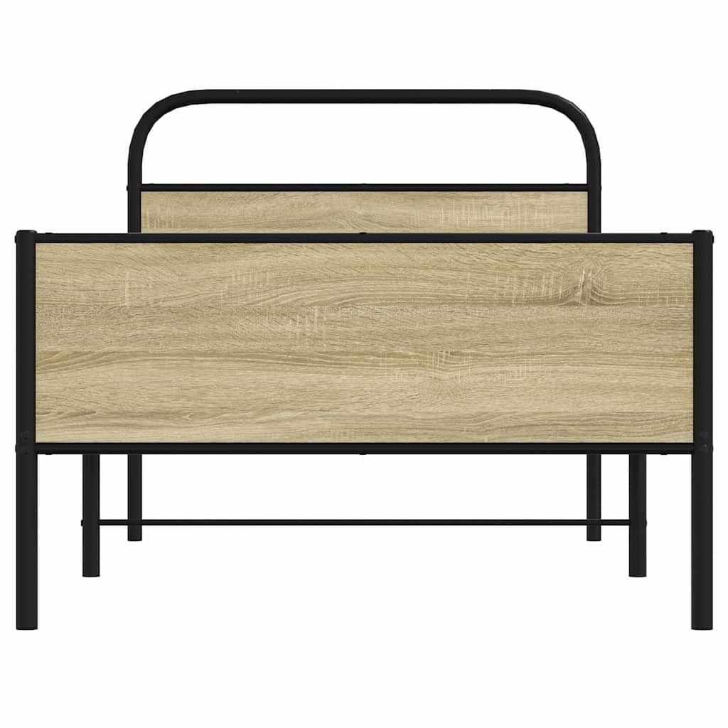 Cadre de lit sans matelas 90x200cm chêne sonoma bois ingénierie - XIOS