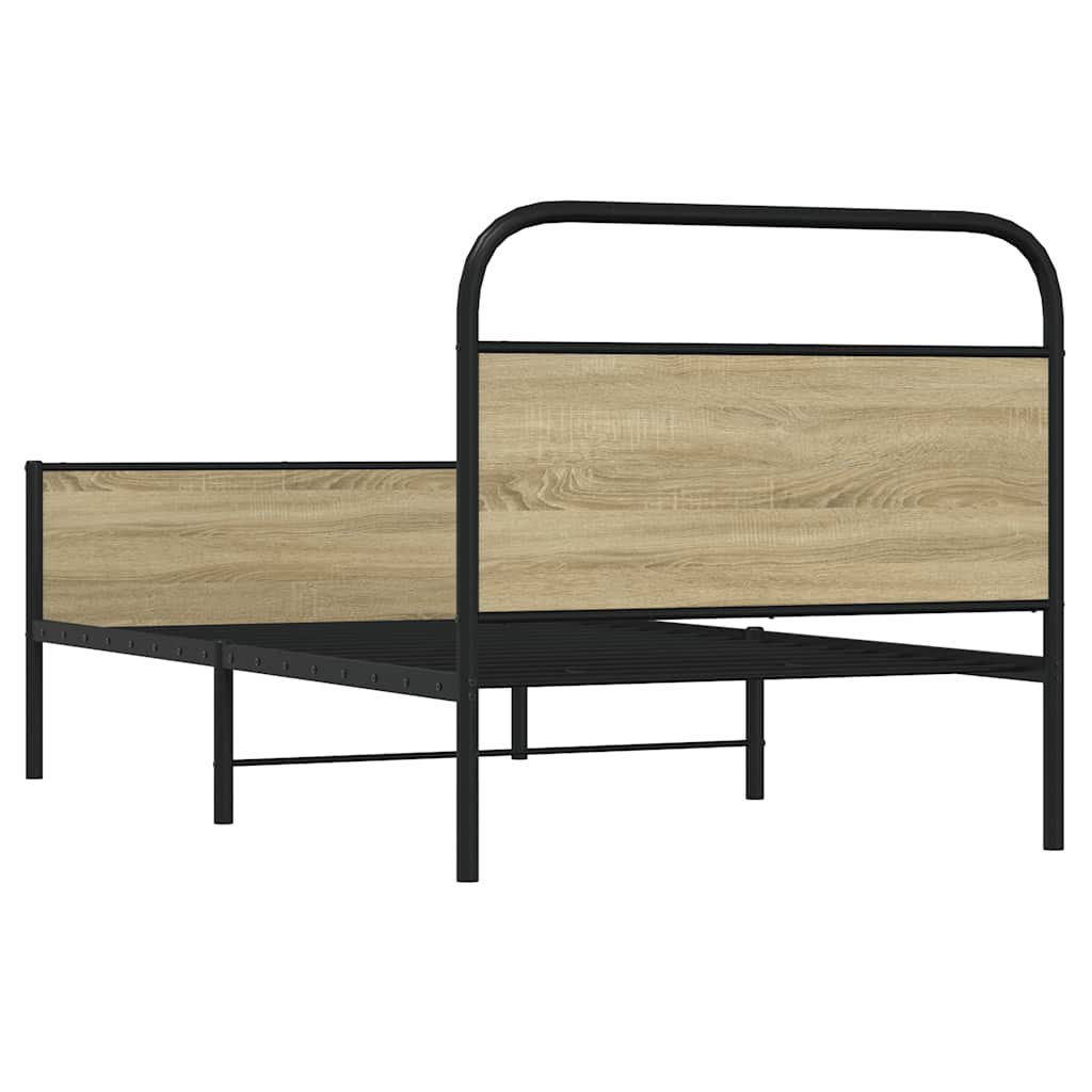 Cadre de lit sans matelas 90x200cm chêne sonoma bois ingénierie - XIOS