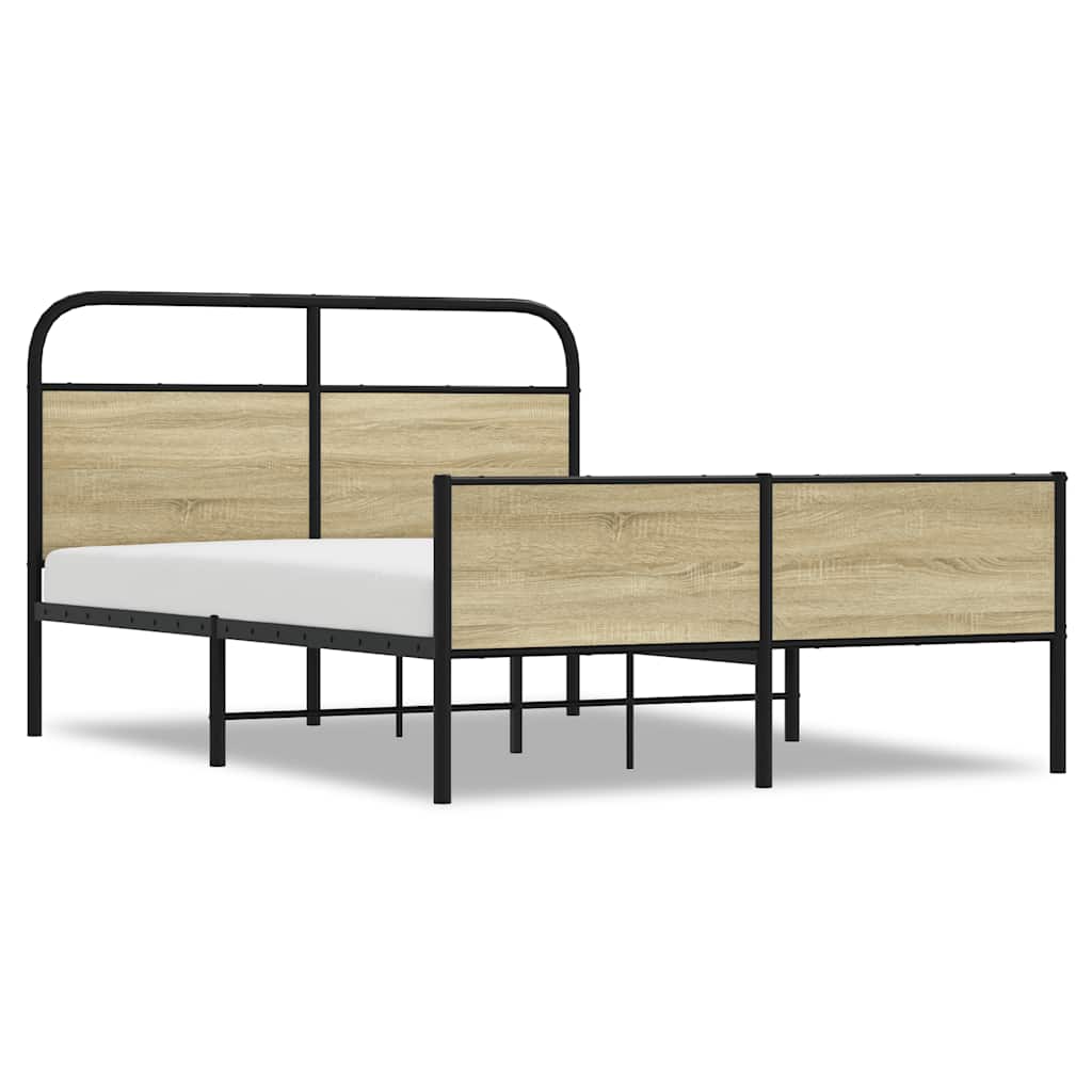 Cadre de lit sans matelas 135x190 cm chêne sonoma - XIOS