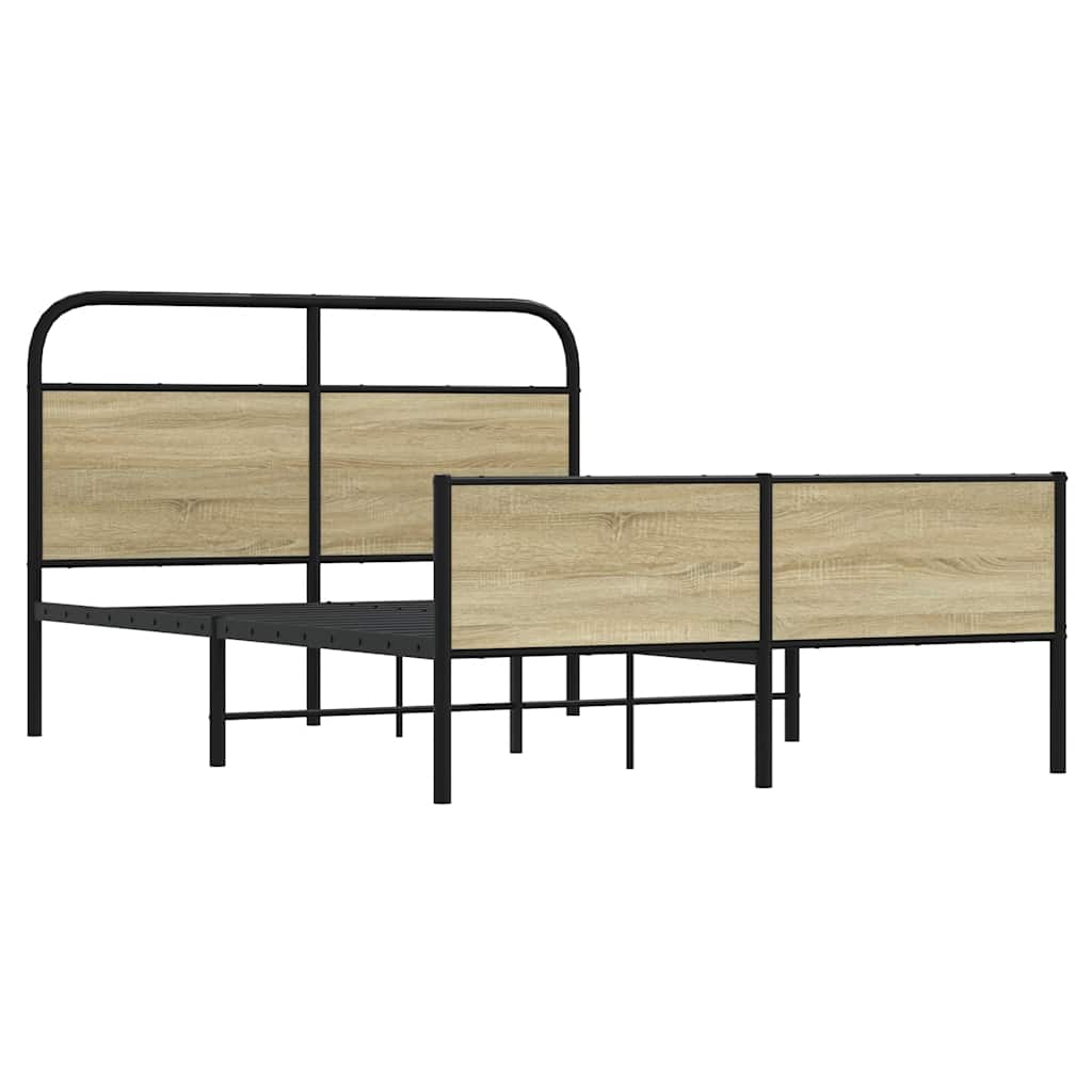 Cadre de lit sans matelas 140x190 cm chêne sonoma Lits & cadres de lit vidaXL   
