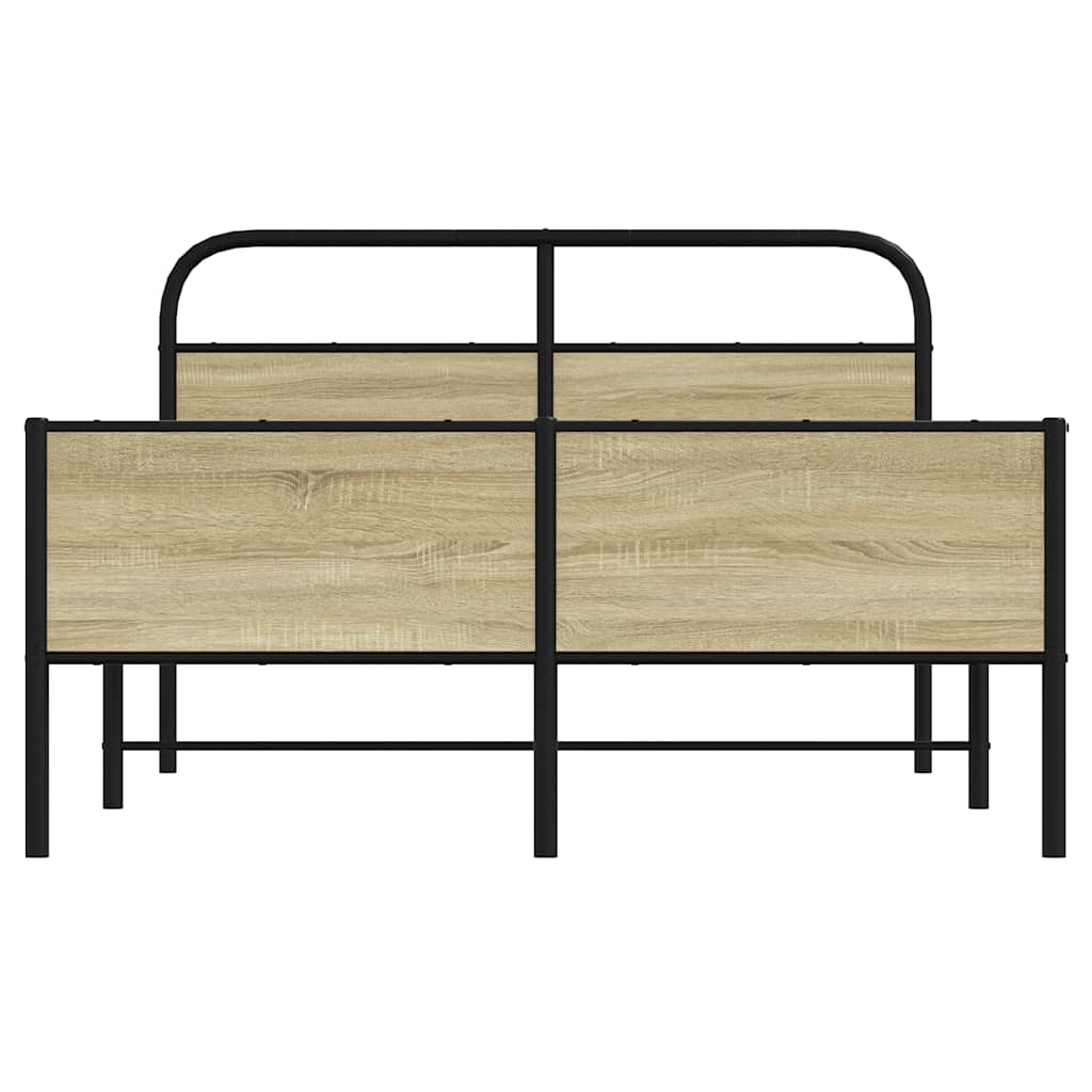 Cadre de lit sans matelas 140x190 cm chêne sonoma Lits & cadres de lit vidaXL   