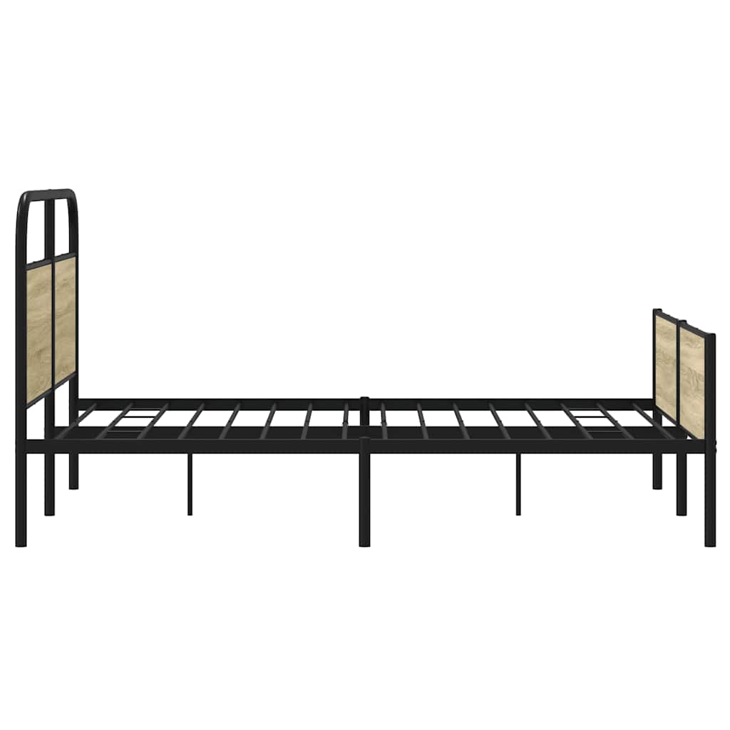 Cadre de lit sans matelas 140x190 cm chêne sonoma Lits & cadres de lit vidaXL   