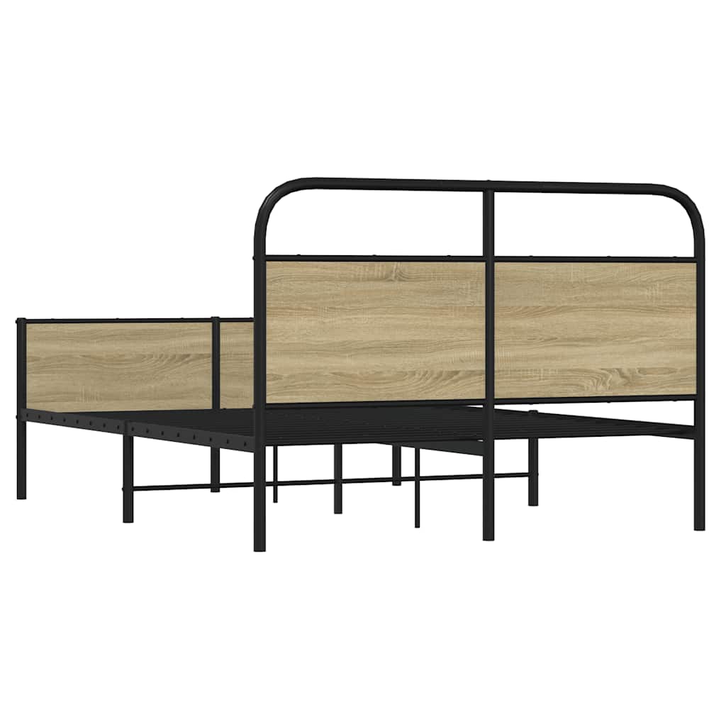 Cadre de lit sans matelas 140x190 cm chêne sonoma Lits & cadres de lit vidaXL   