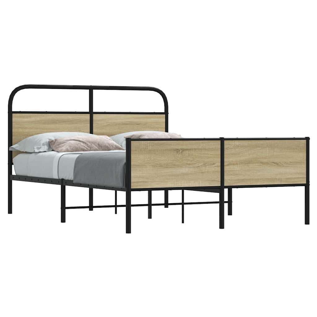 Cadre de lit sans matelas 140x190 cm chêne sonoma Lits & cadres de lit vidaXL   
