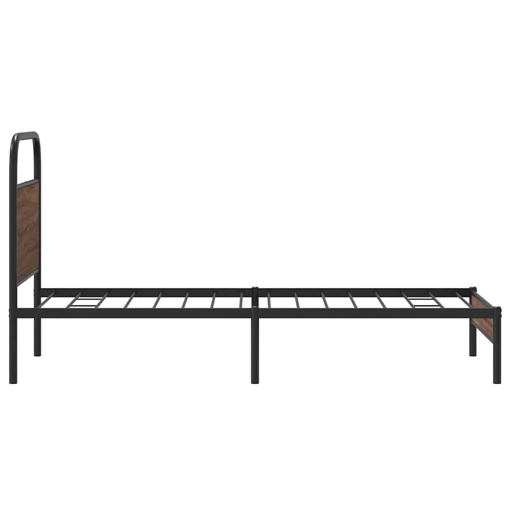 Cadre de lit sans matelas 90x200cm chêne marron bois ingénierie - XIOS
