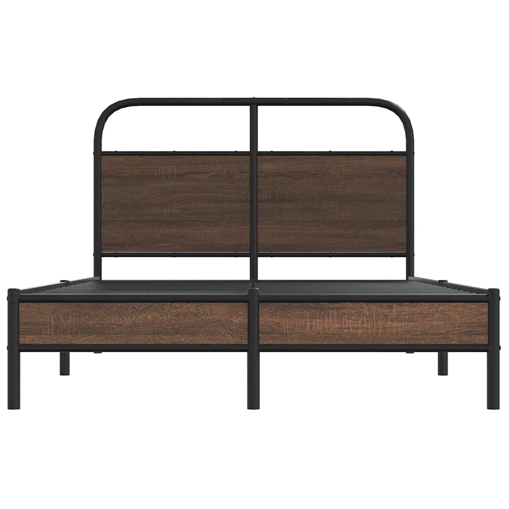 Cadre de lit sans matelas 135x190 cm chêne marron - XIOS