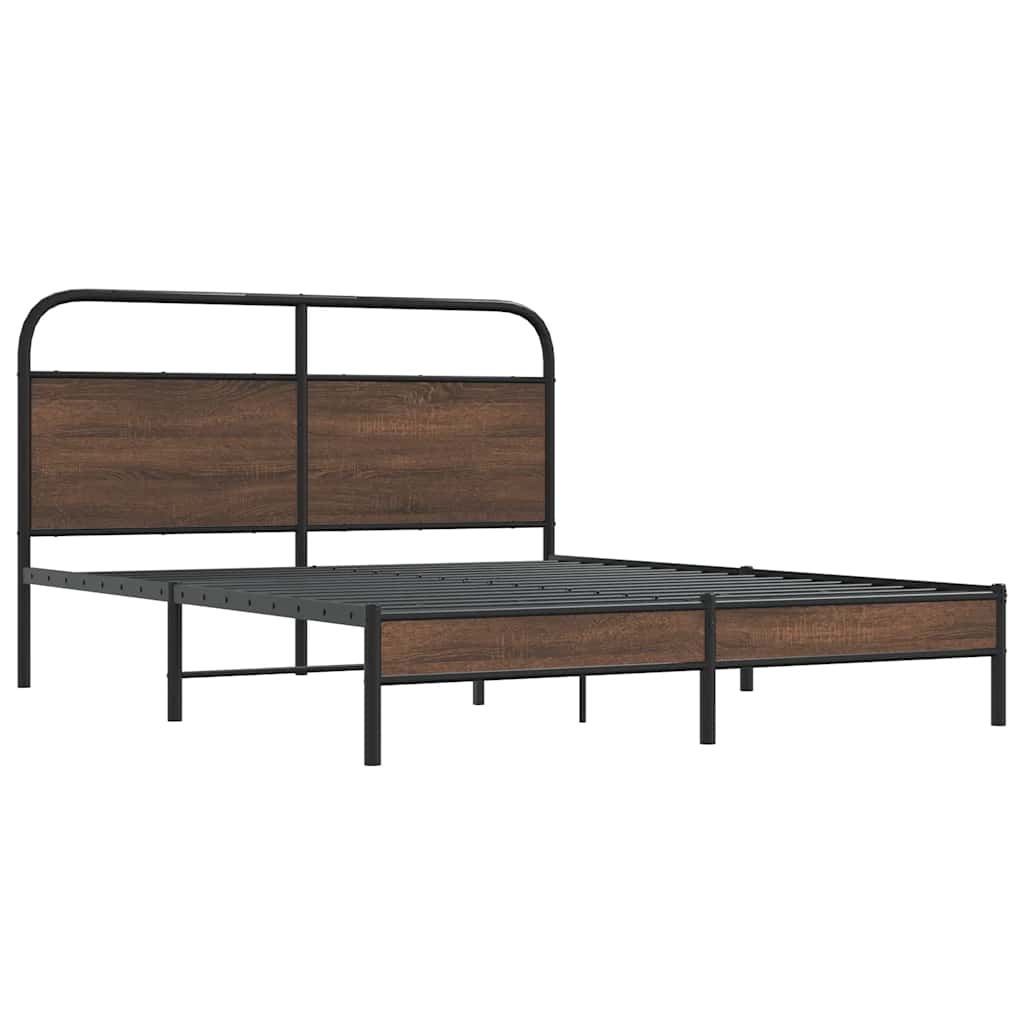 Cadre de lit sans matelas 150x200 cm chêne marron - XIOS