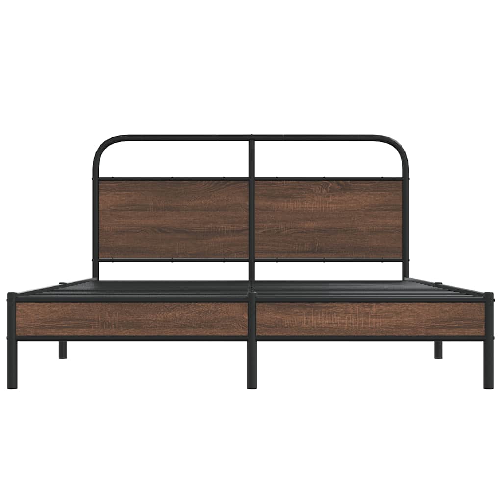 Cadre de lit sans matelas 150x200 cm chêne marron - XIOS