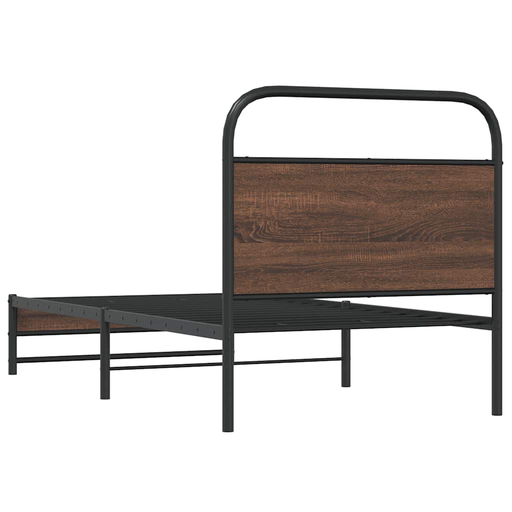 Cadre de lit sans matelas 100x190 cm chêne marron - XIOS