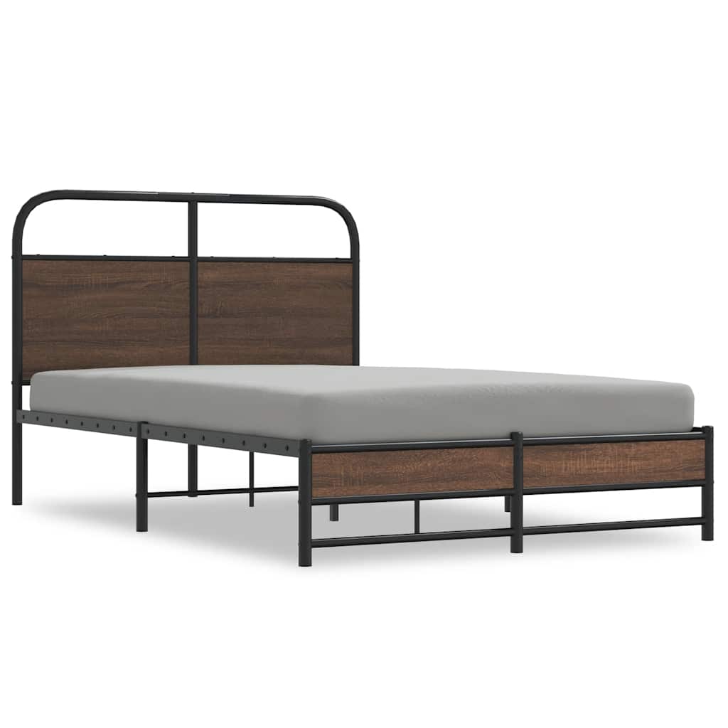 Cadre de lit sans matelas 120x200 cm chêne marron - XIOS
