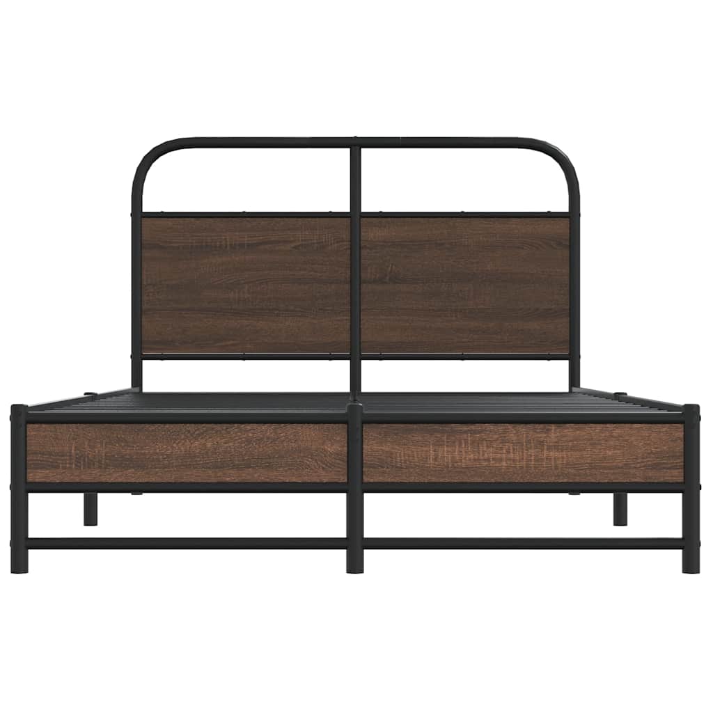 Cadre de lit sans matelas 135x190 cm chêne marron - XIOS