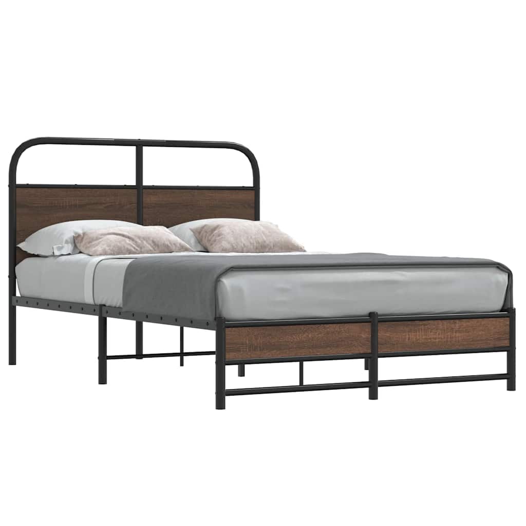 Cadre de lit sans matelas 135x190 cm chêne marron - XIOS