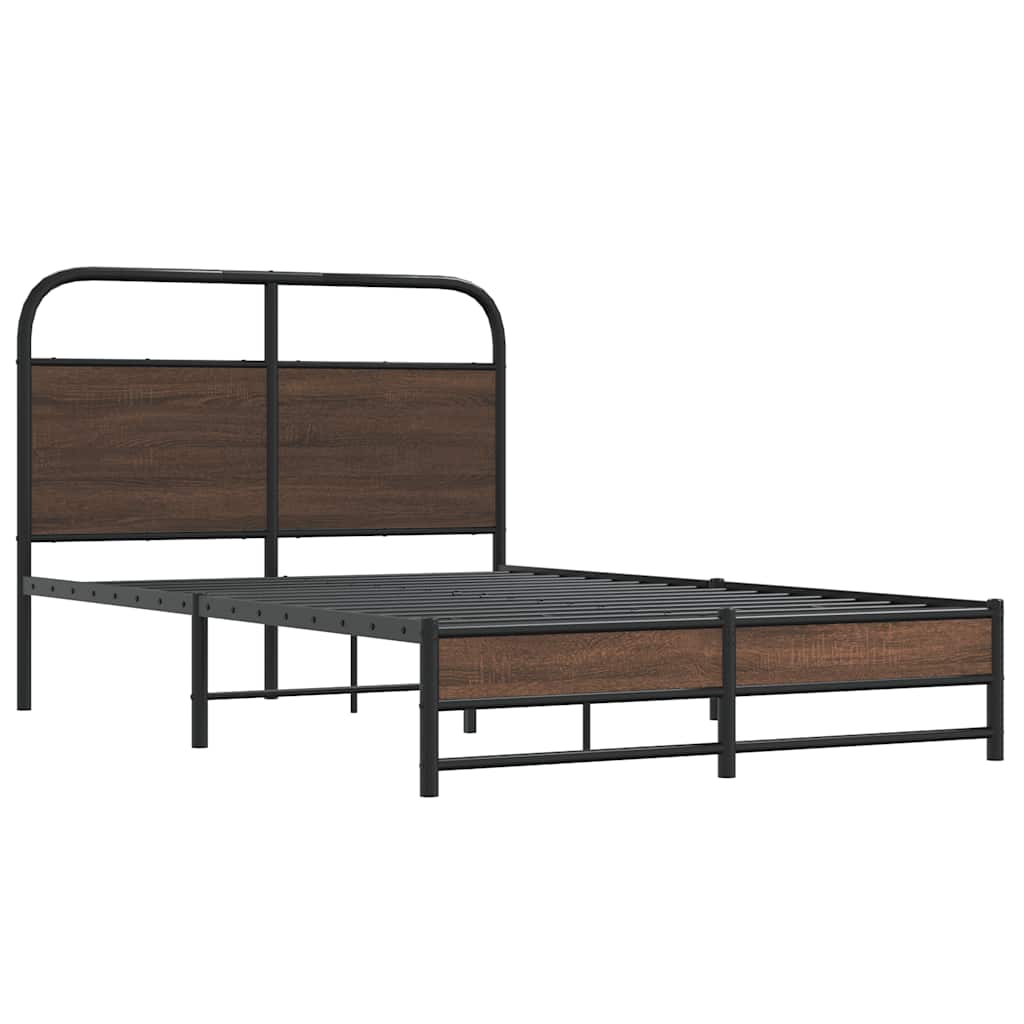 Cadre de lit sans matelas 140x190 cm chêne marron - XIOS