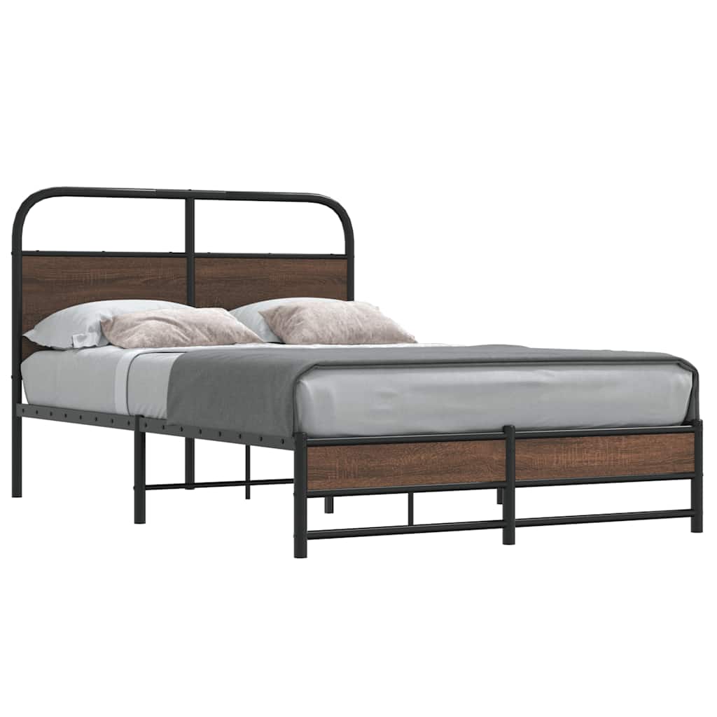 Cadre de lit sans matelas 140x190 cm chêne marron - XIOS