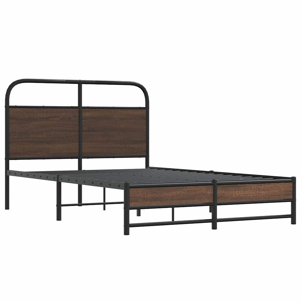 Cadre de lit sans matelas 140x200 cm chêne marron - XIOS