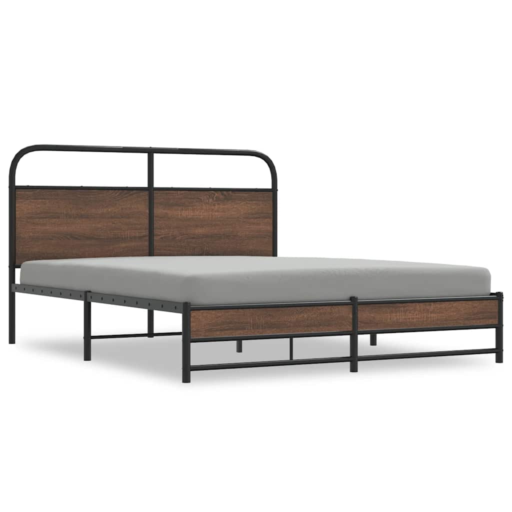 Cadre de lit sans matelas 150x200 cm chêne marron - XIOS