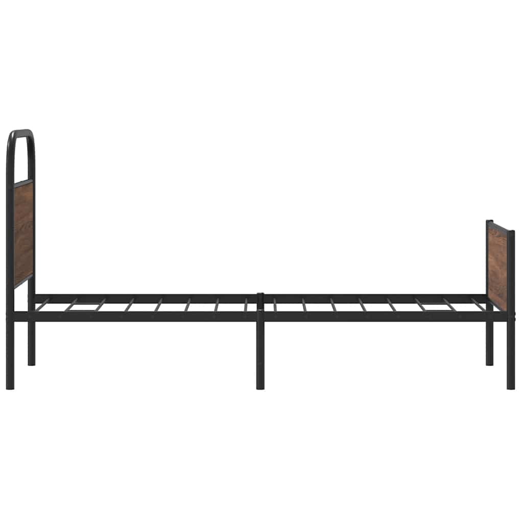 Cadre de lit sans matelas 80x200cm chêne marron bois ingénierie - XIOS