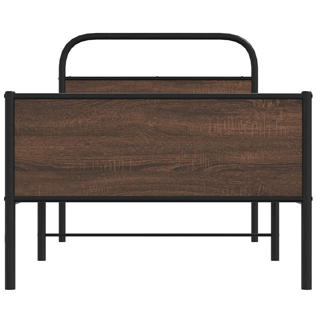 Cadre de lit sans matelas 90x200cm chêne marron bois ingénierie - XIOS
