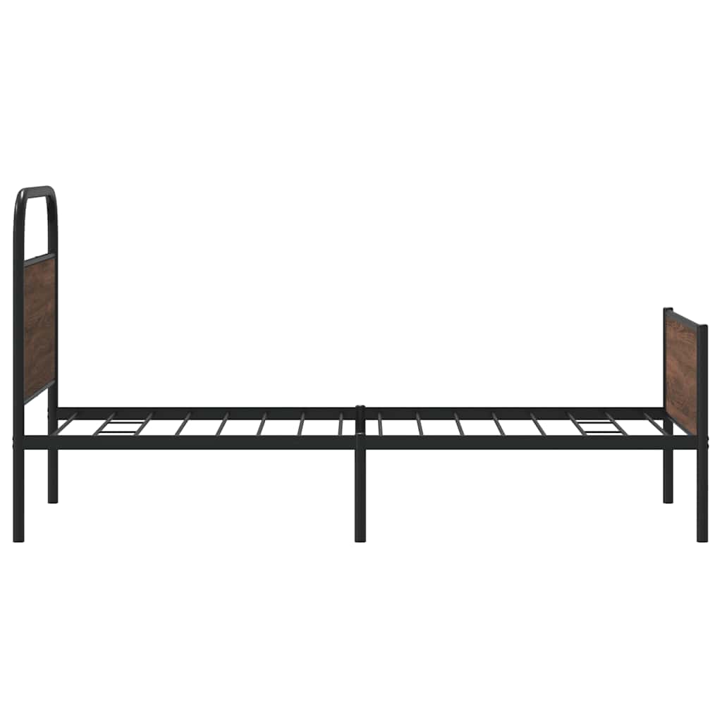 Cadre de lit sans matelas 90x200cm chêne marron bois ingénierie - XIOS