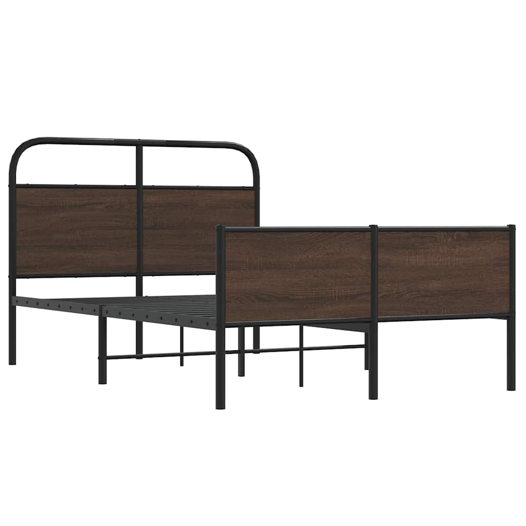 Cadre de lit sans matelas 135x190 cm chêne marron - XIOS