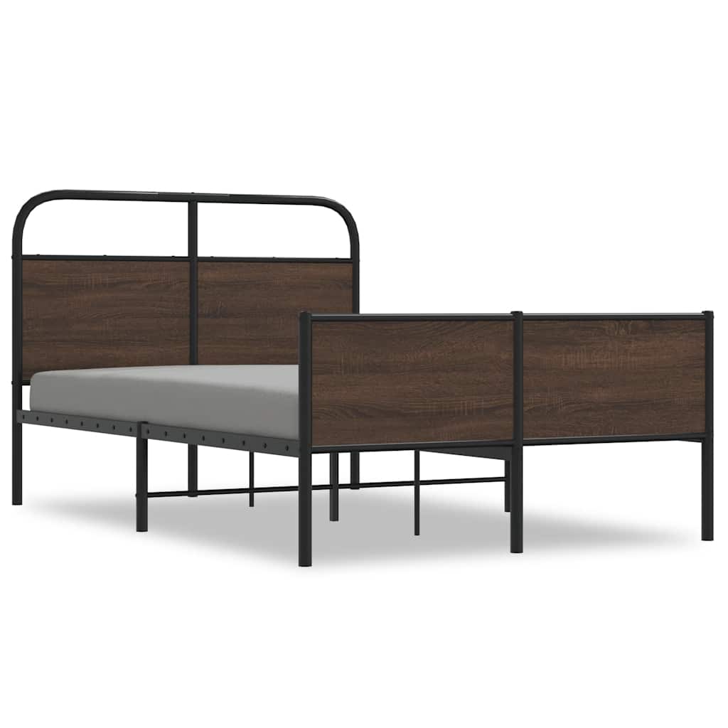 Cadre de lit sans matelas 140x190 cm chêne marron - XIOS