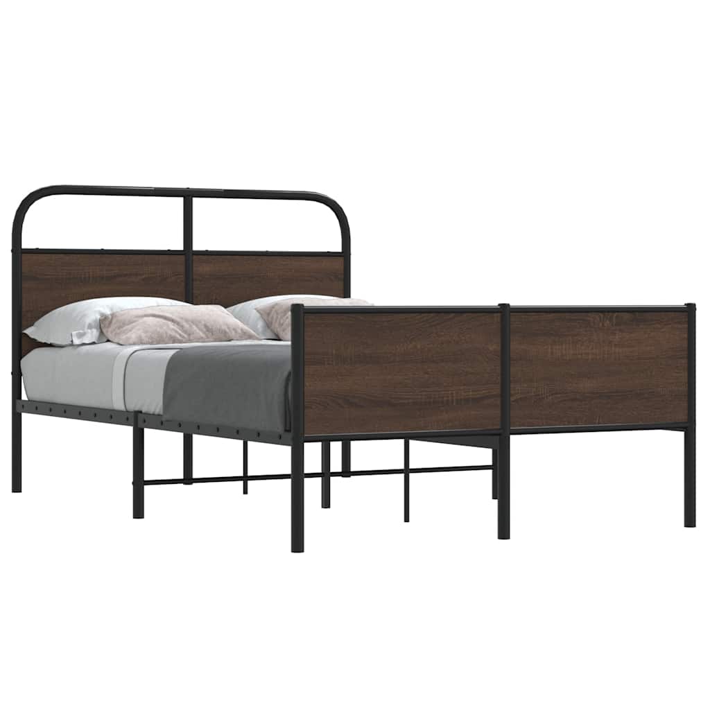 Cadre de lit sans matelas 140x190 cm chêne marron - XIOS
