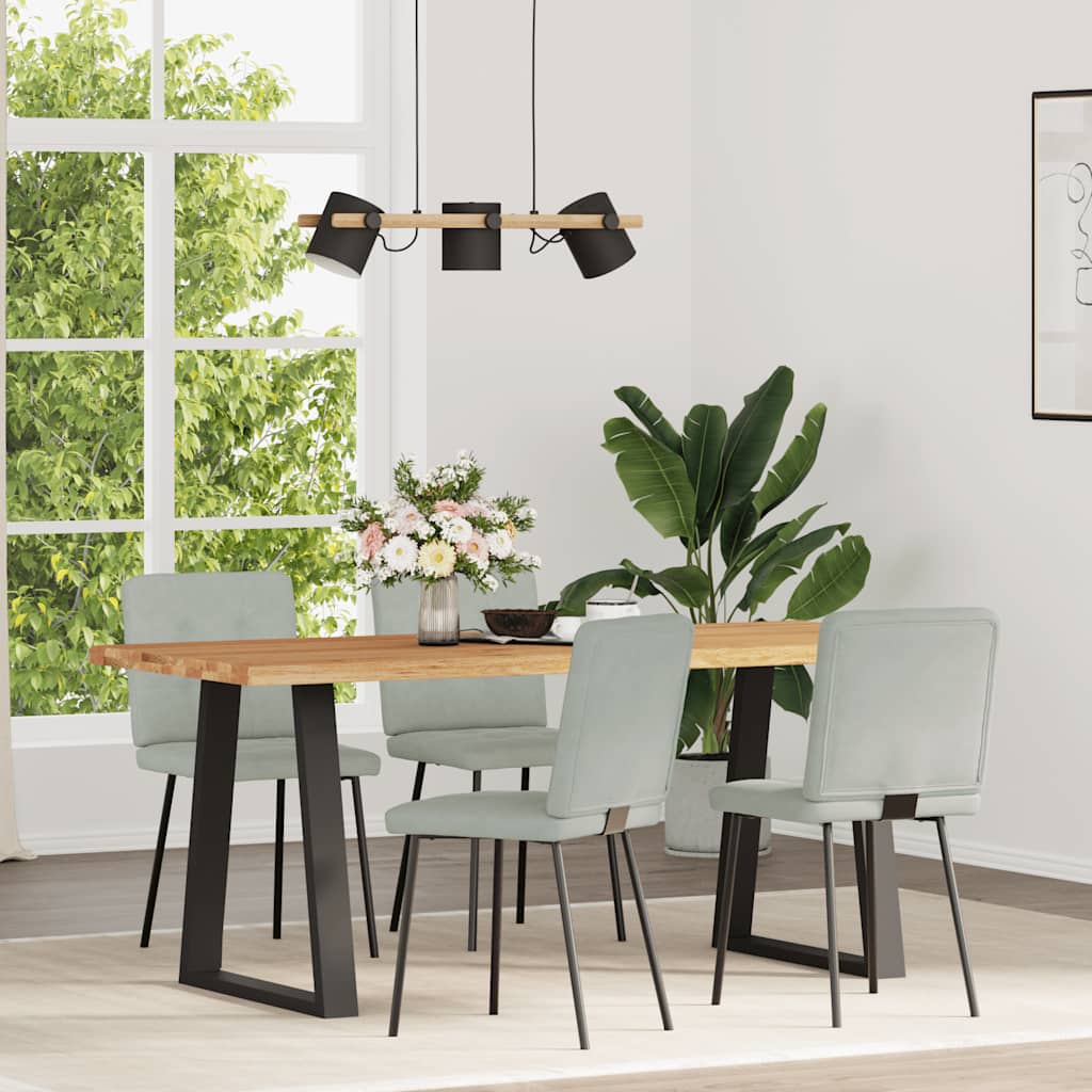 Chaises à manger lot de 4 Gris clair Velours - XIOS