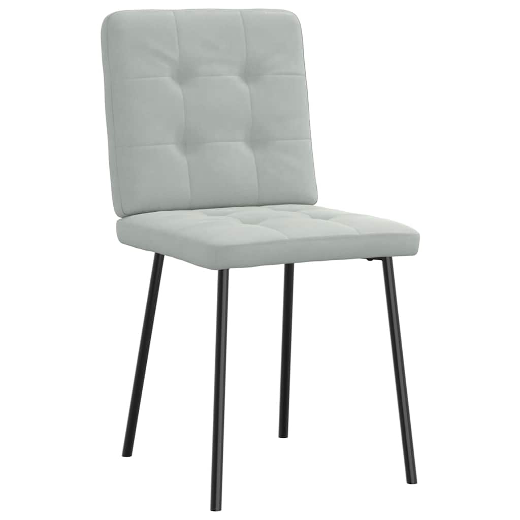 Chaises à manger lot de 4 Gris clair Velours - XIOS