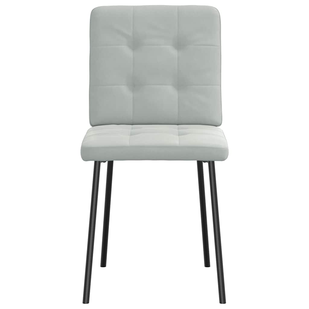 Chaises à manger lot de 4 Gris clair Velours - XIOS