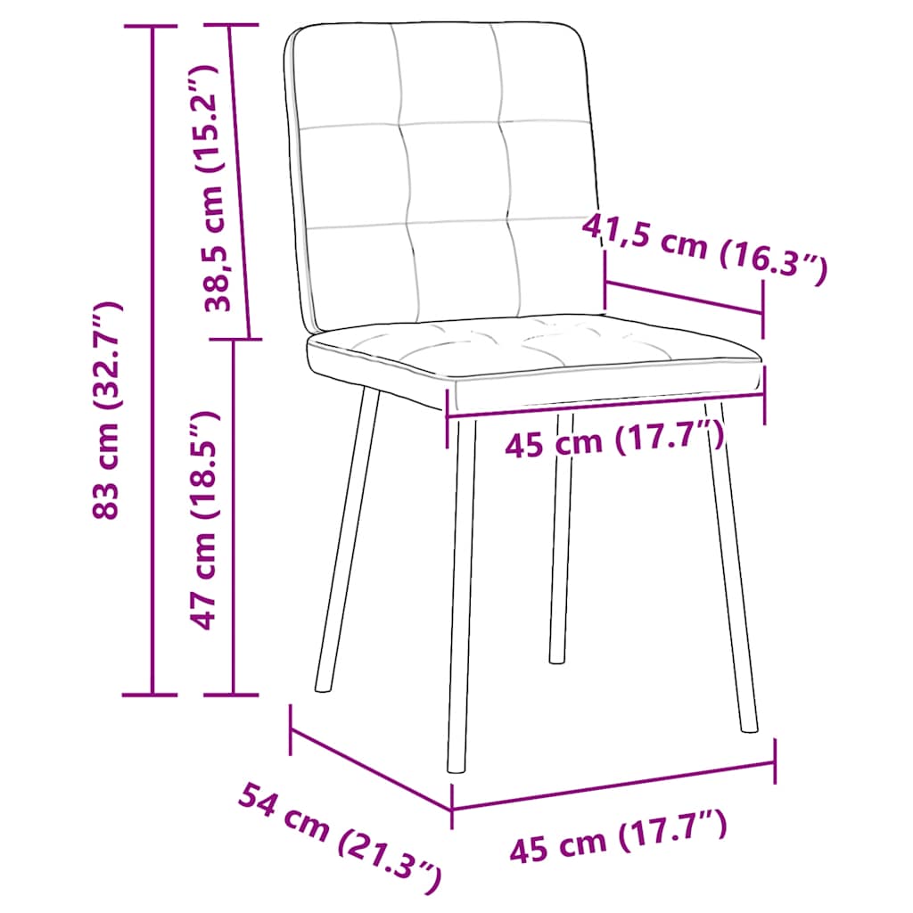 Chaises à manger lot de 4 Gris clair Velours - XIOS