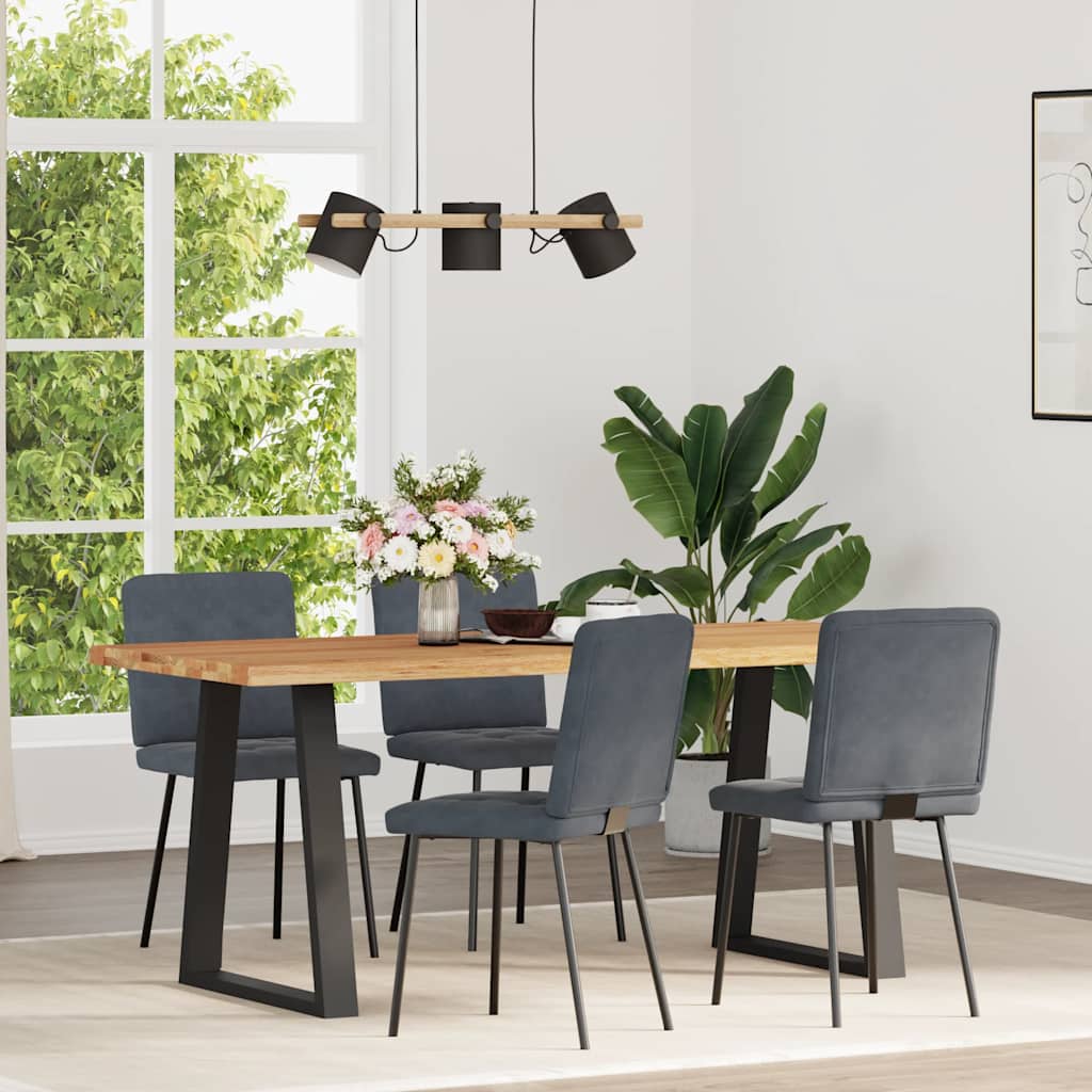 Chaises à manger lot de 4 Gris foncé Velours - XIOS